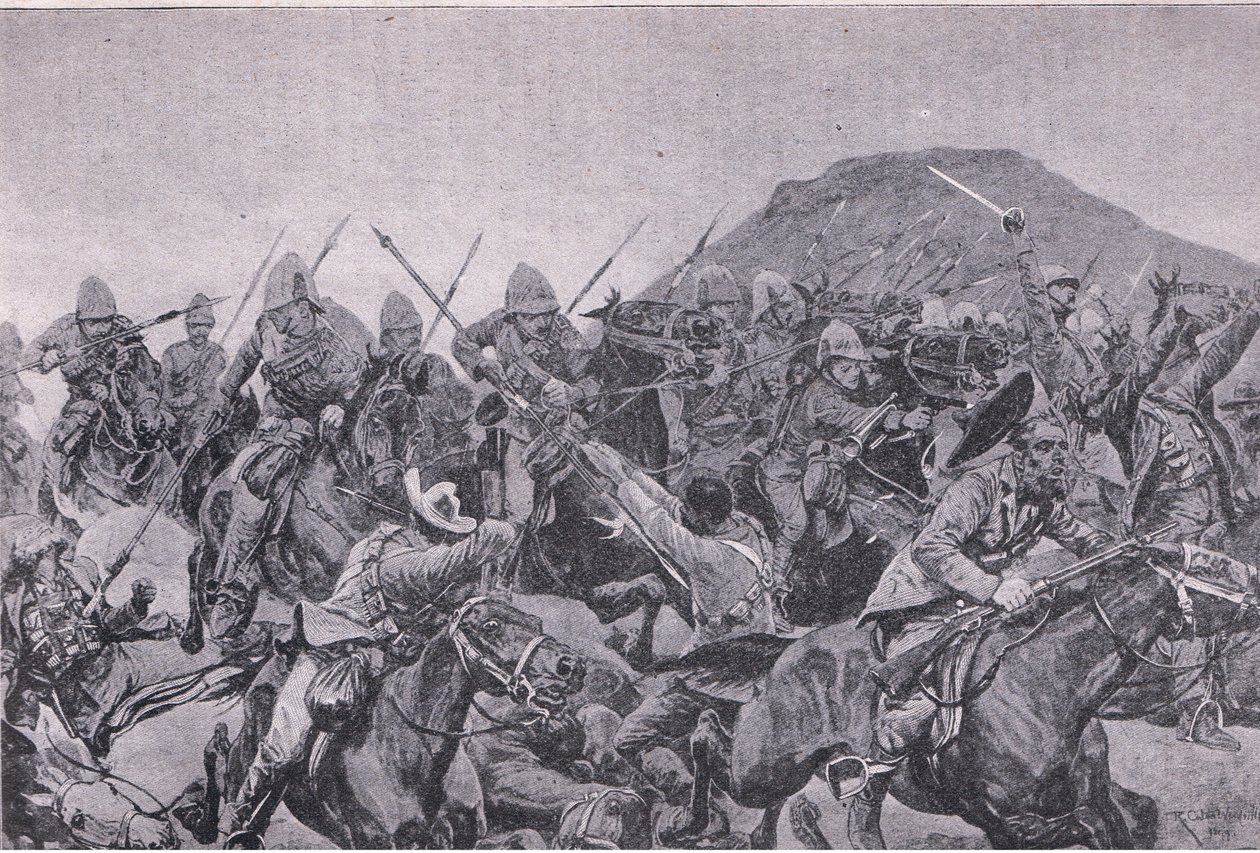 The Battle of Elandslaagte: The Cavalry Charge by Richard Caton II Woodville
