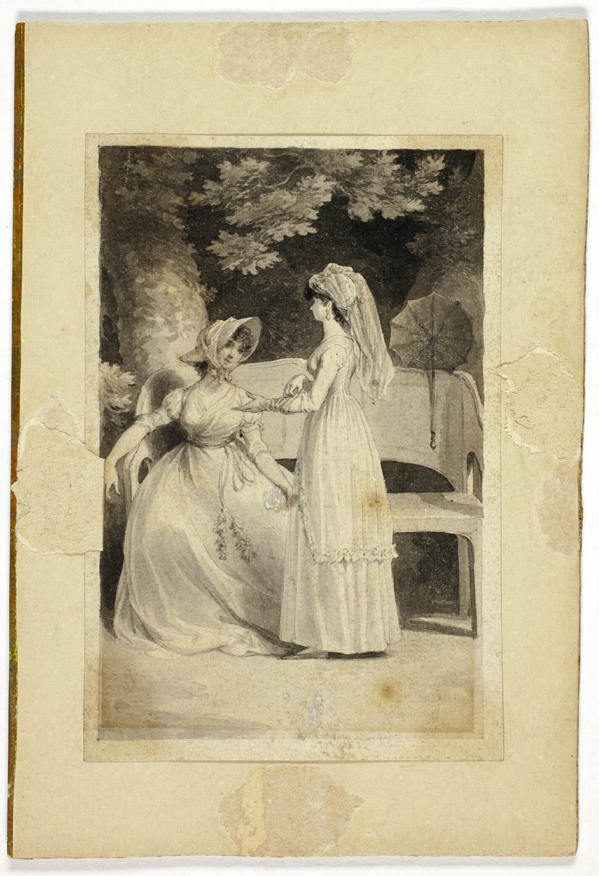 Two Women in a Garden by Richard Corbould