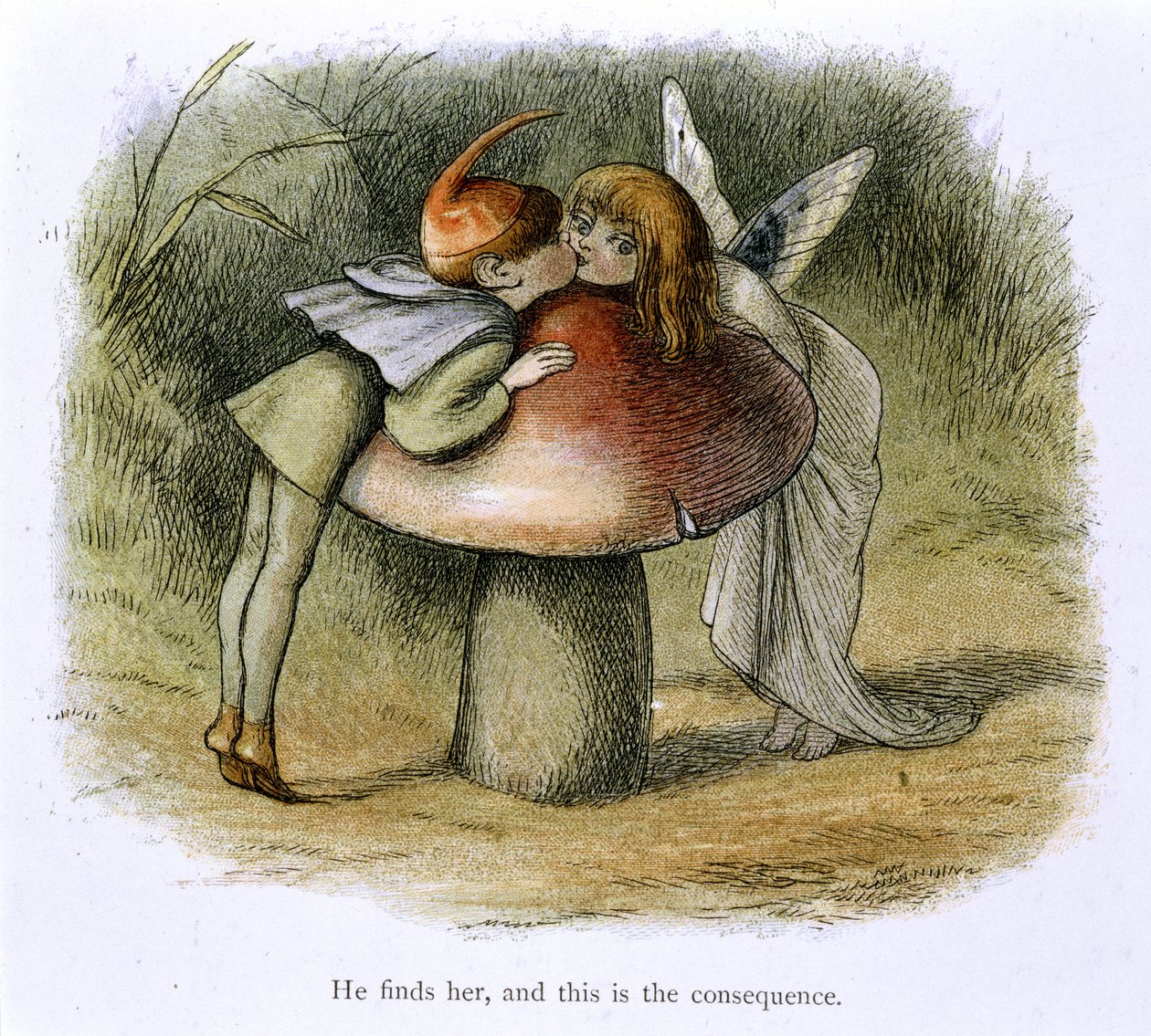An Elf and a Fairy Kissing by Richard Doyle