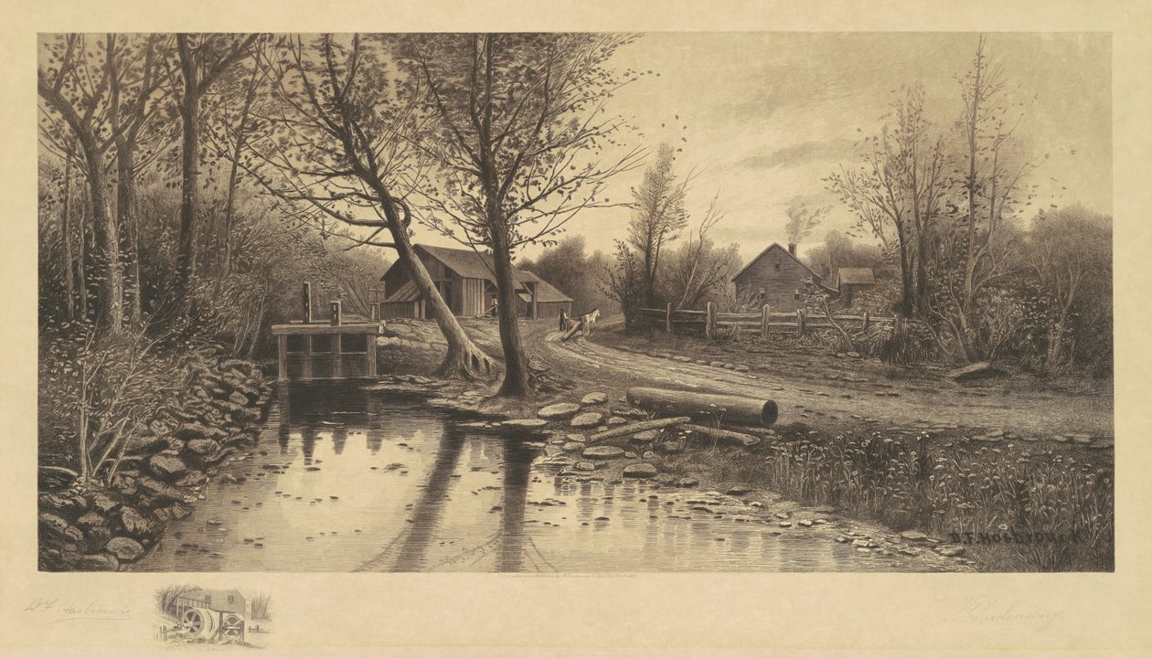 Untitled (Pastoral Scene with Sawmill) by Richard Dudensing