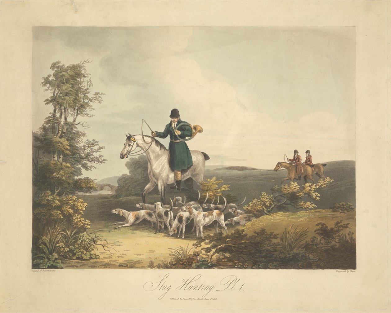 Set of four: (1) Stag Hunting by Richard Gilson Reeve