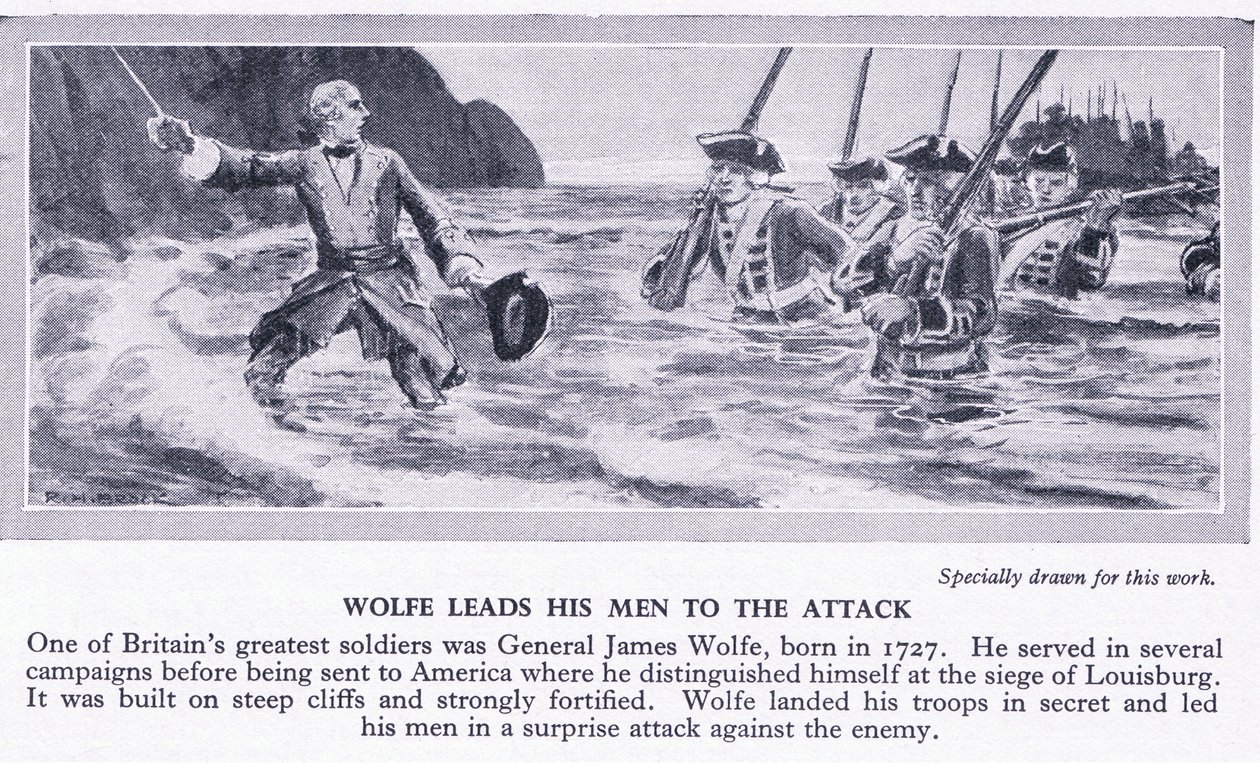 Wolfe leads his men to attack. Canada 1759 AD by Richard Henry Brock