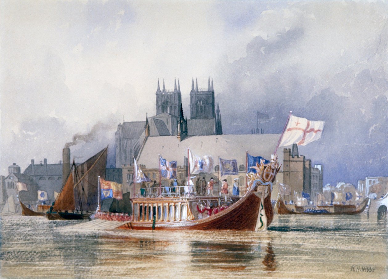 Arrival of the Lord Mayor at Westminster by Richard Henry Nibbs