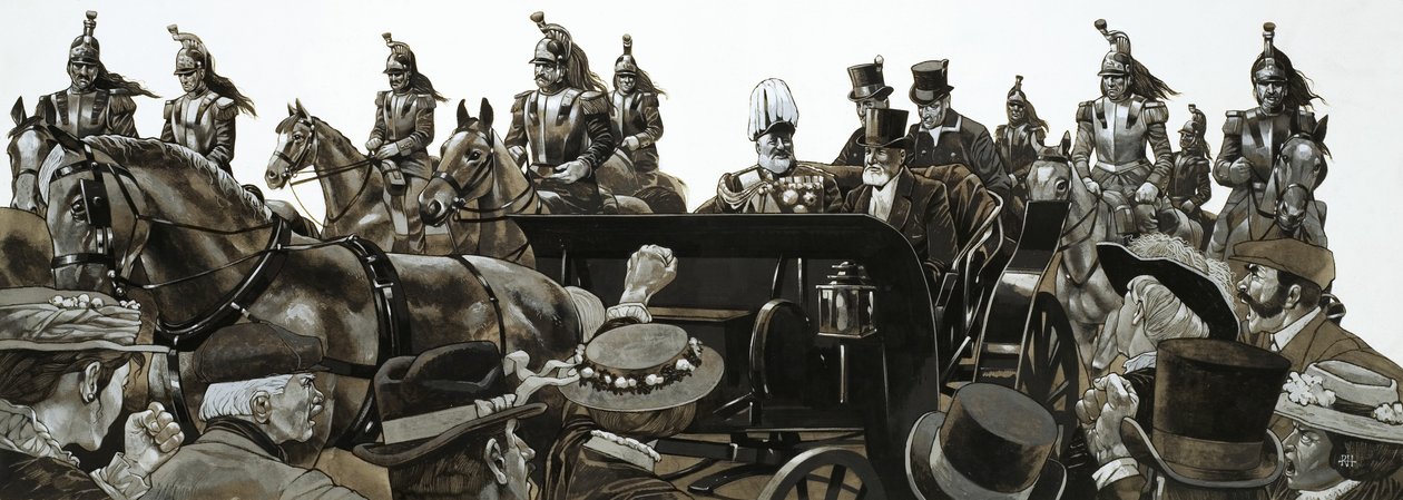 Crowds jeered and booed when King Edward drove in state through Paris by Richard Hook