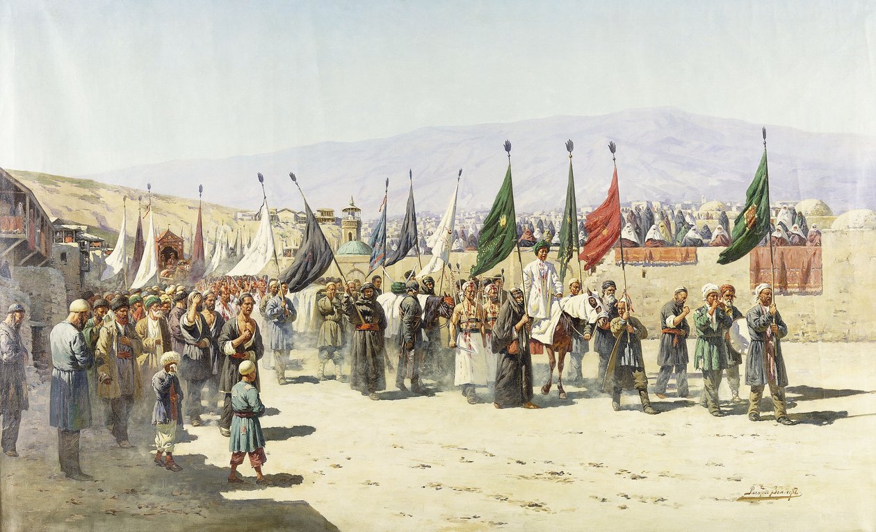 Shakhsei-Vakhsei, Religious Procession of Muslims by Richard Karlovich Zommer