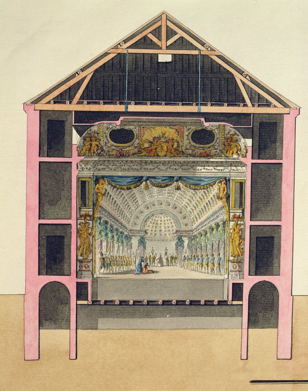 Plan for the Theatre Hall at Le Petit Trianon, 1786 by Richard Mique