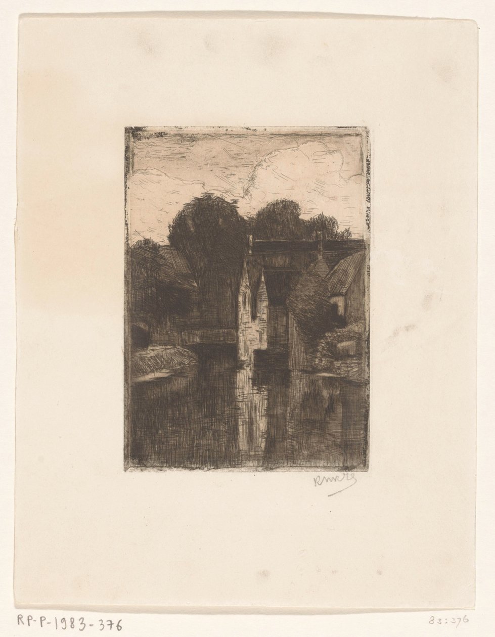 Houses by the water by Richard Nicolaüs Roland Holst (signed by artist)