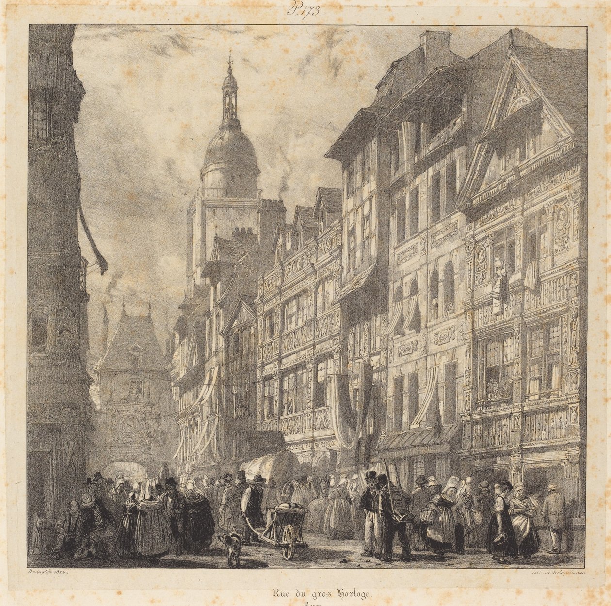 Street of the Great Clock, Rouen by Richard Parkes Bonington