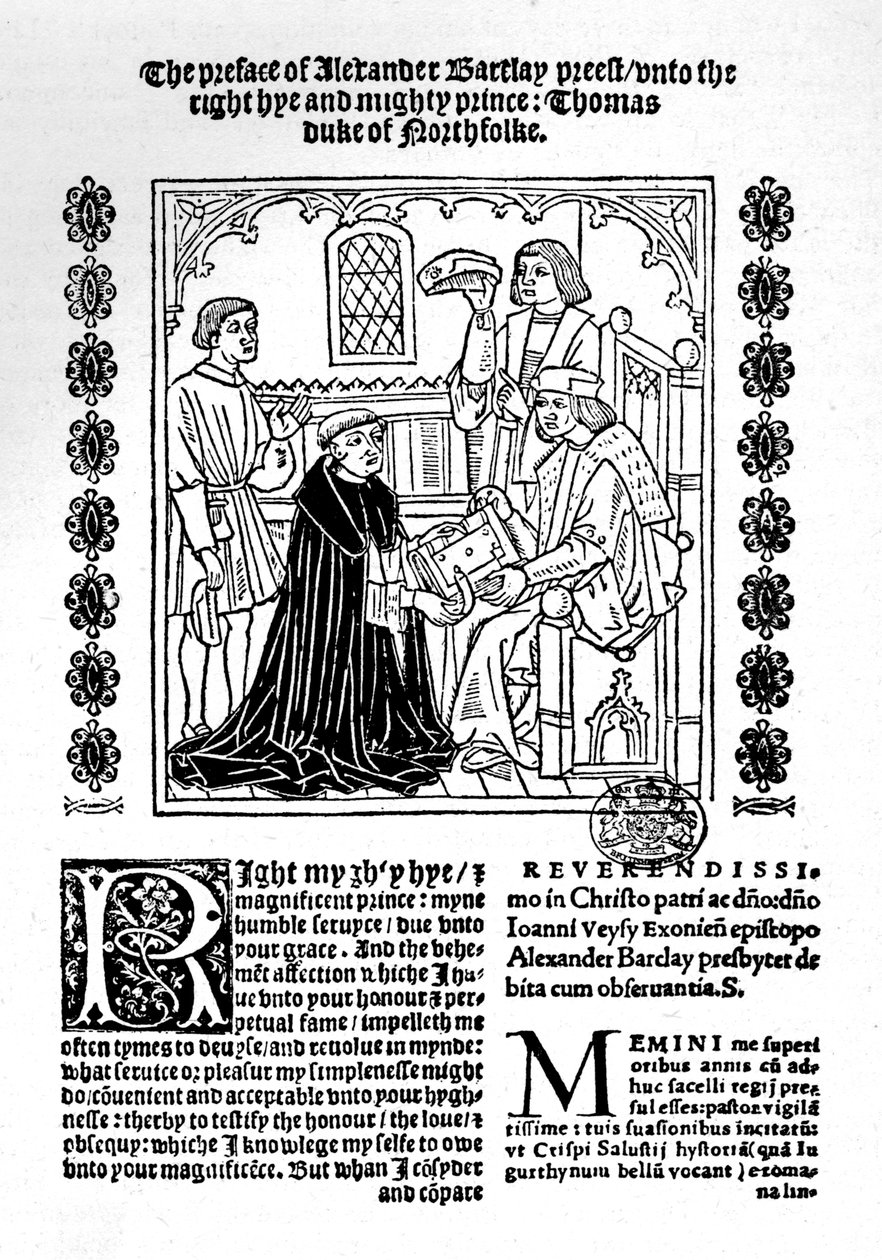 The Translator Presenting His Book to the Duke of Norfolk, c1500-1520 by Richard Pynson
