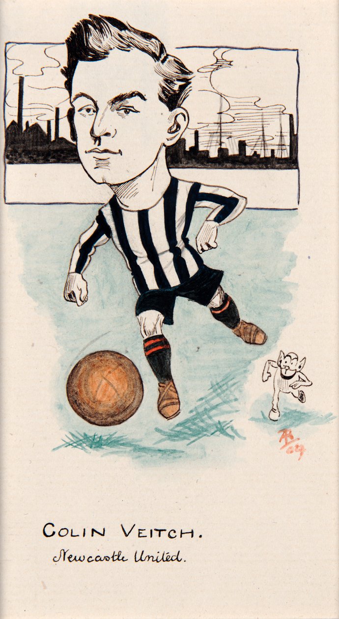 Colin Veitch, Newcastle United, Drawing for a Set of Cigarette Cards, 1907 by Rip