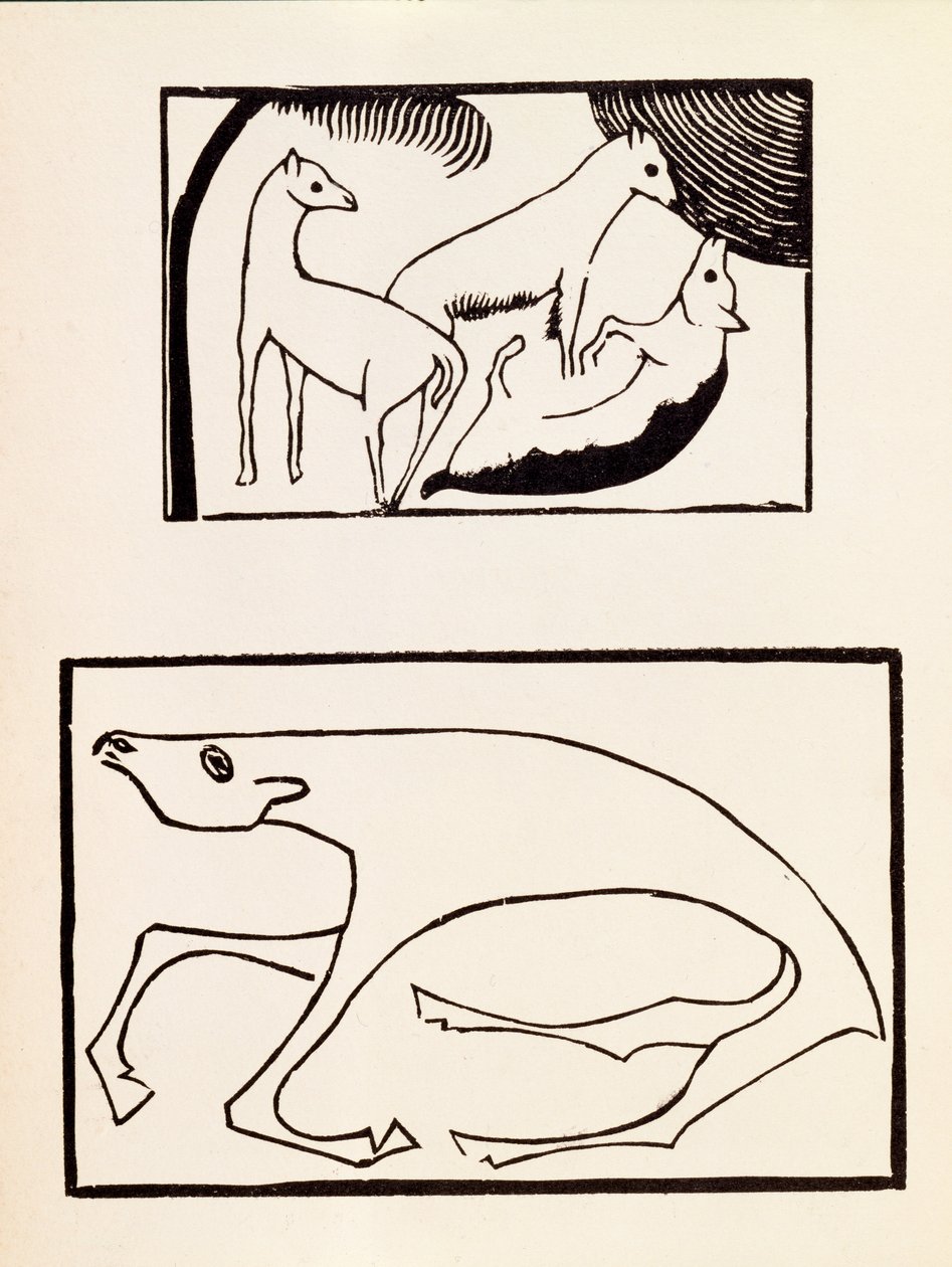 The Animals, Illustration from a Volume Containing Woodcuts by Seven Artists, Published by the Omega Workshops Ltd, London, 1918 by Roald Kristian