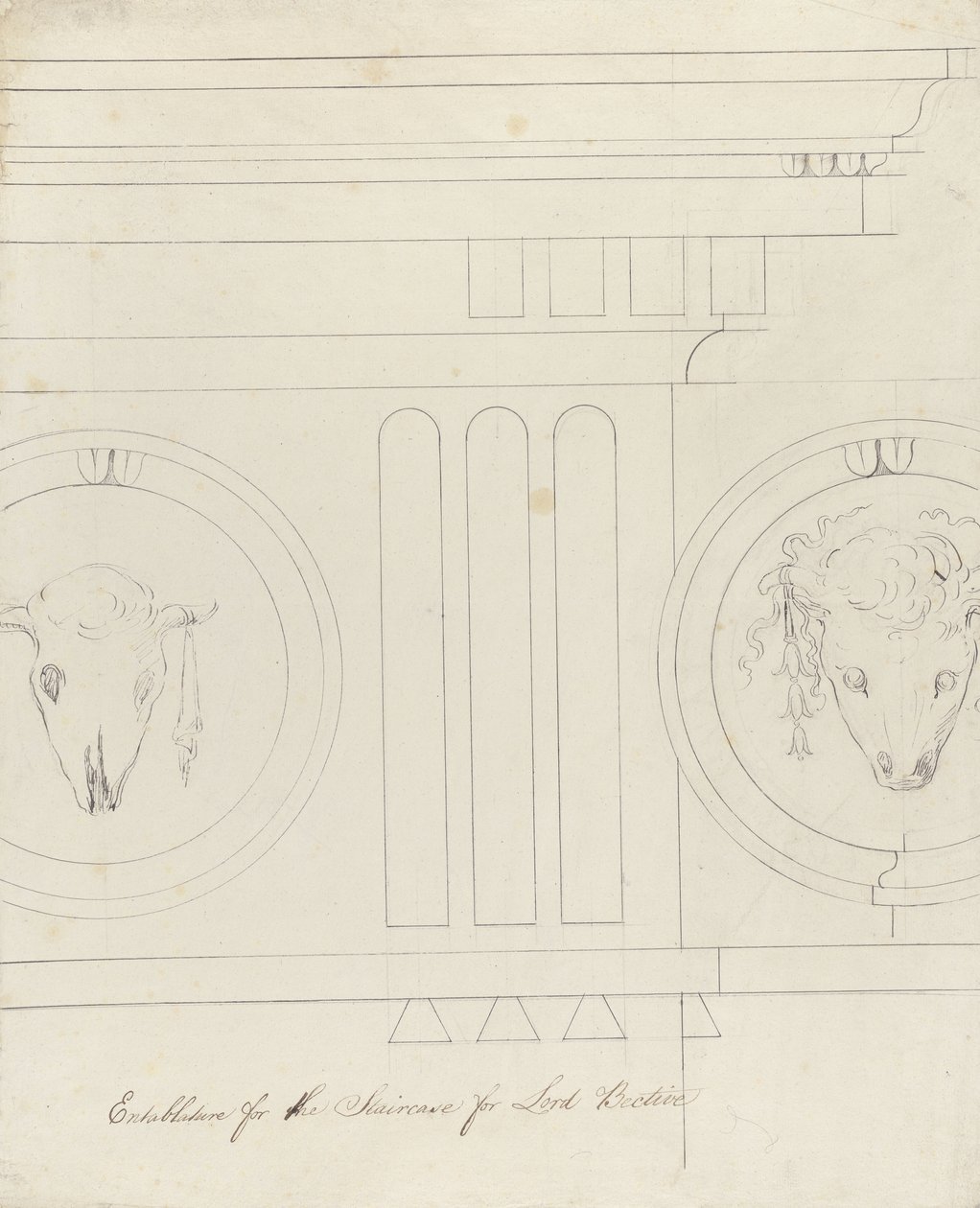 Design for the Staircase Entablature, Headfort House by Robert Adam
