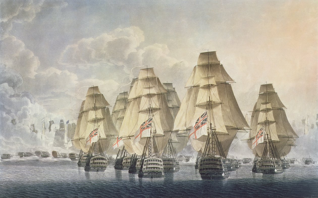 Battle of Trafalgar, rear division, engraved and published by the artist, 1806 by Robert Dodd