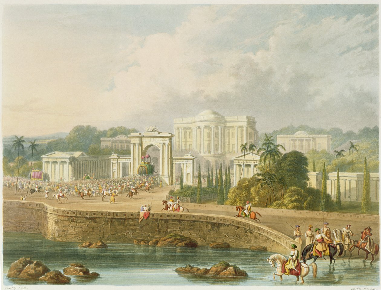 The British Residency at Hyderabad in 1813, from Volume II of 