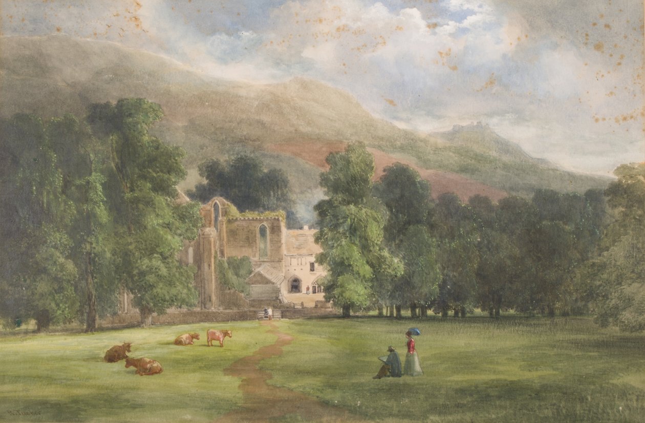 Valle Crucis or Dinas Bran, Llangollen, 1872 by Robert Tucker Pain