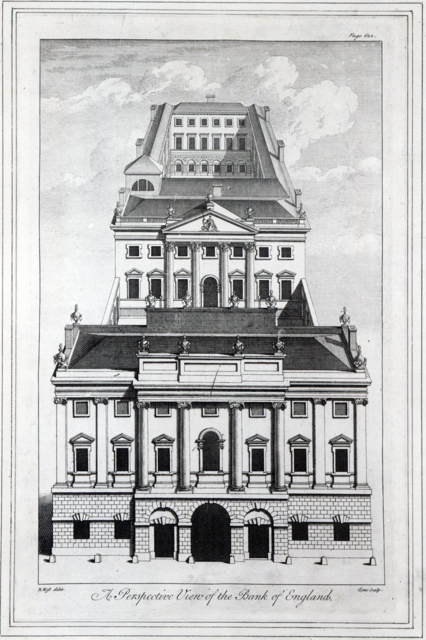 A Perspective View of the Bank of England, engraved by William Henry Toms, 1739 by Robert West