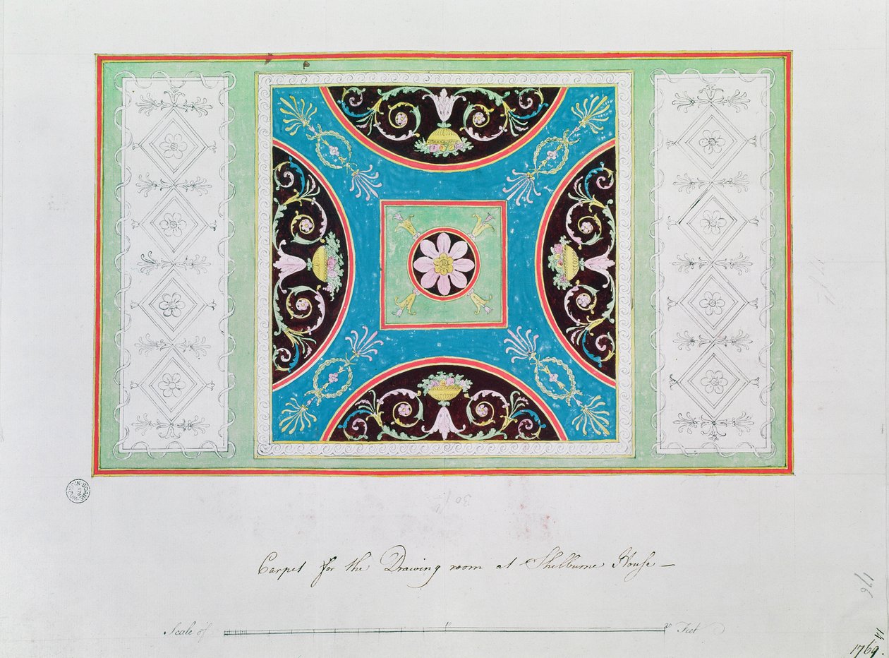Carpet design for the drawing room, Shelburne House by Robert Adam