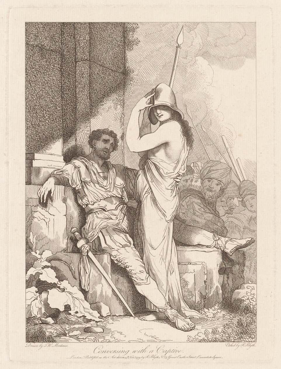 Conversing with a Captive by Robert Blyth, after John Hamilton Mortimer