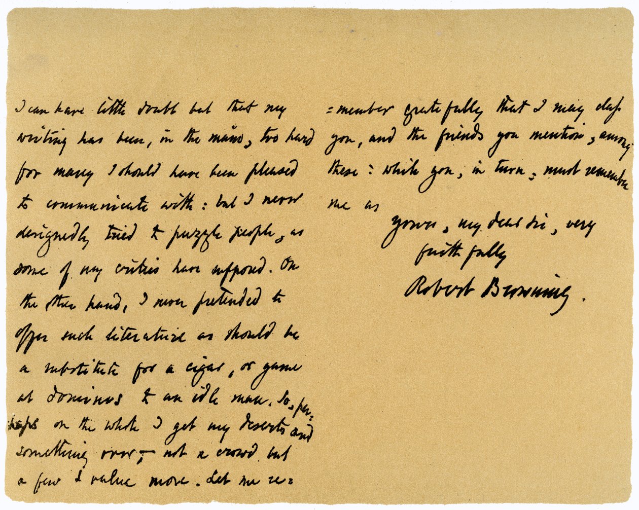 Letter from Robert Browning to William G Kingsland, 27th November 1868 by Robert Browning