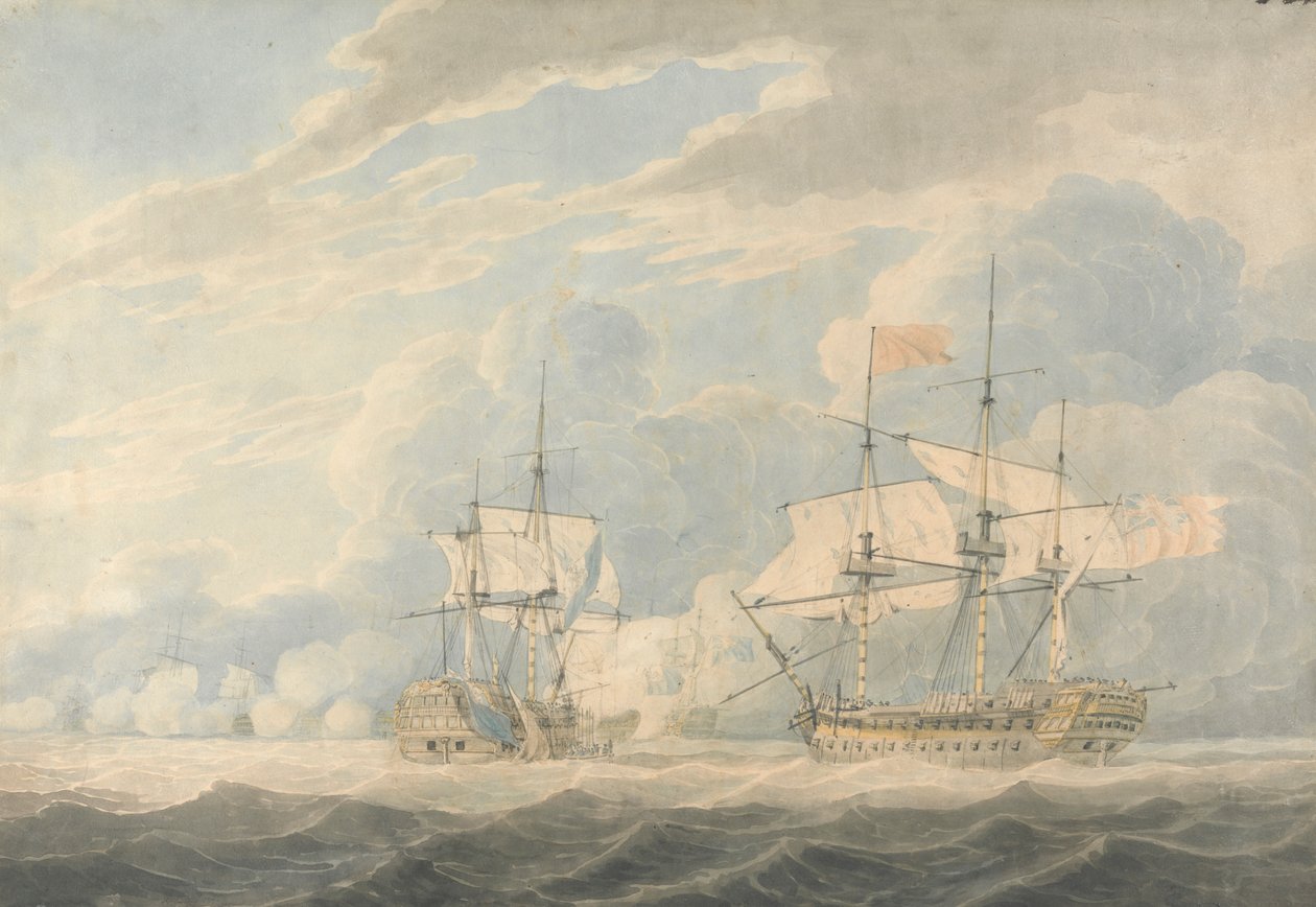 The Dutch Vice Admiral under Admiral De Winter Striking His Flag to the English Vice Admiral Onslow under Admiral Duncan at the Battle of Camperdown, 11th October 1797 by Robert Cleveley