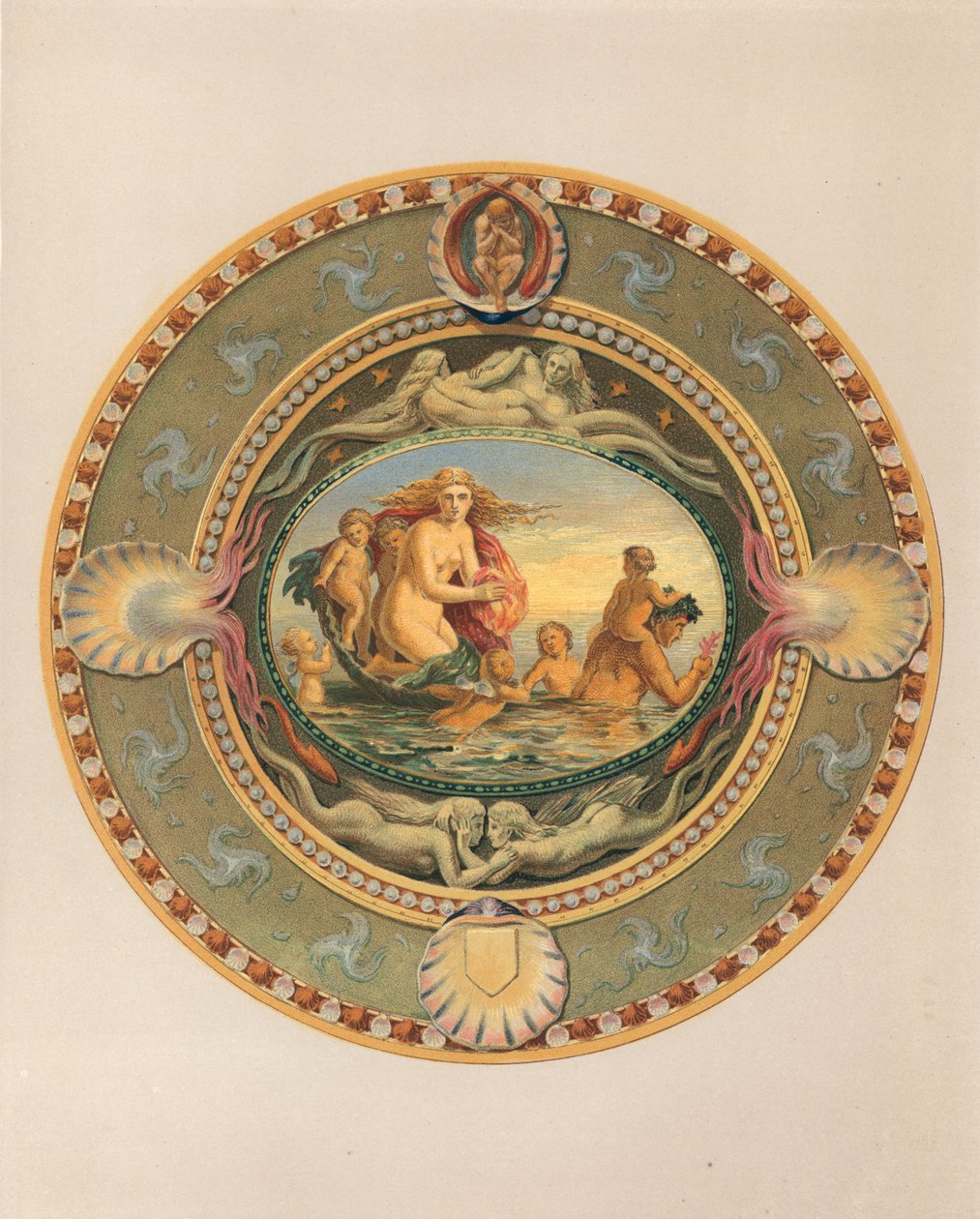 Plateau in majolica ware, presented by the Earl of Mount Edgecumbe by Robert Dudley