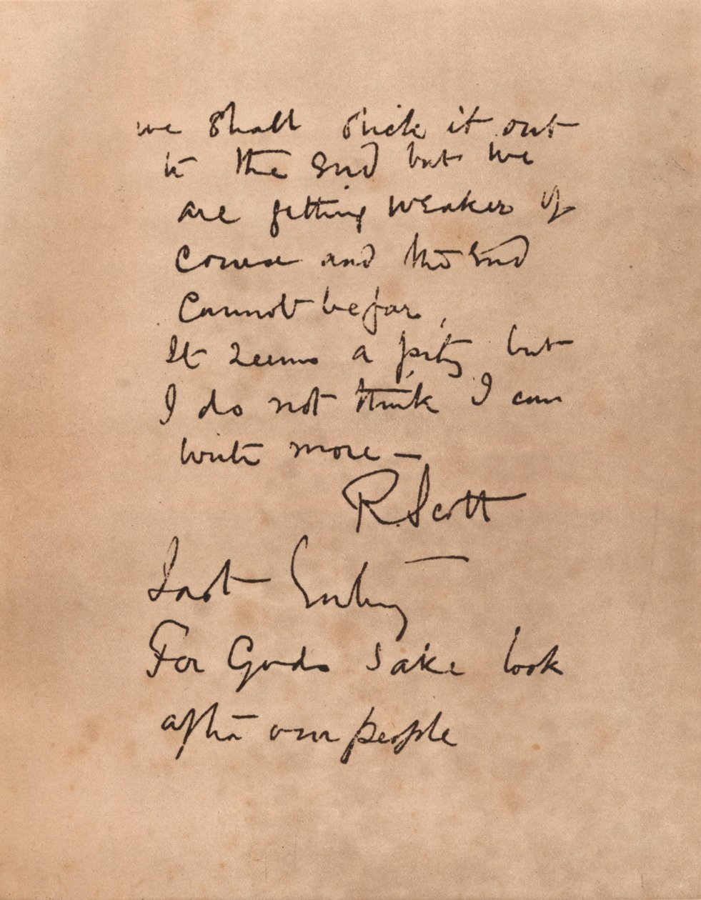The final page of Captain Scott