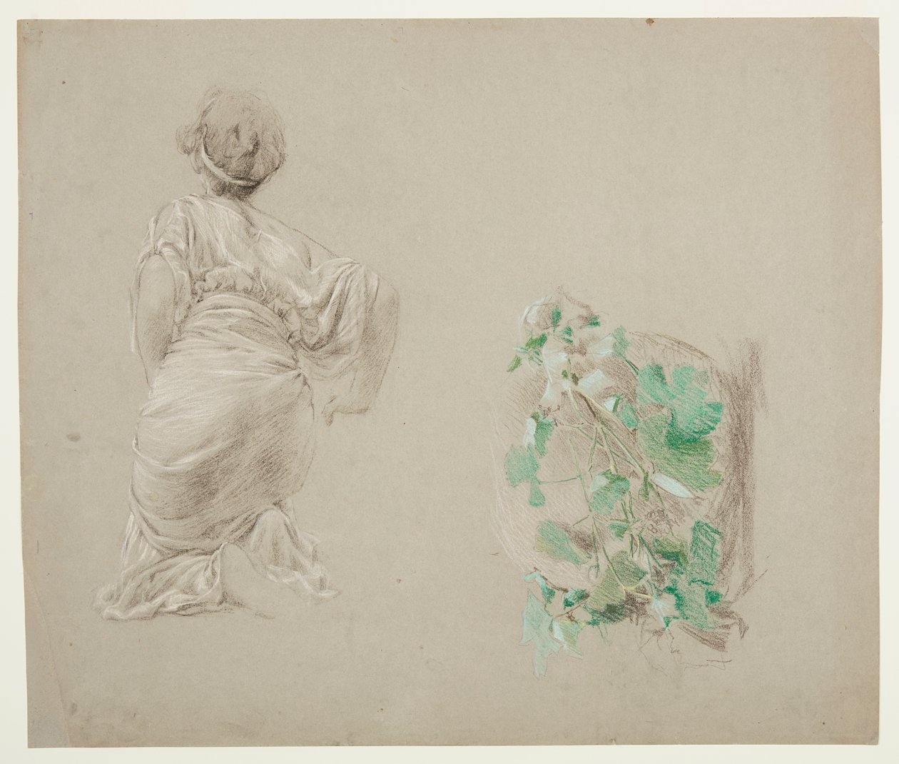 Study for a Kneeling Woman, "Vintage Festival," Mendelssohn Glee Club, New York, NY by Robert Frederick Blum