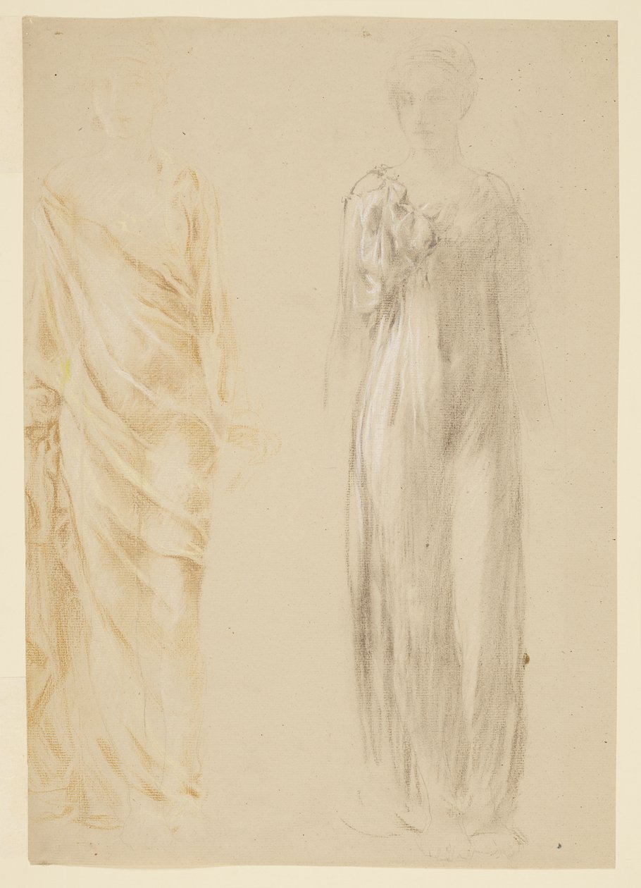 Study for standing woman, “Vintage Festival,” Mendelssohn Glee Club, New York, NY by Robert Frederick Blum