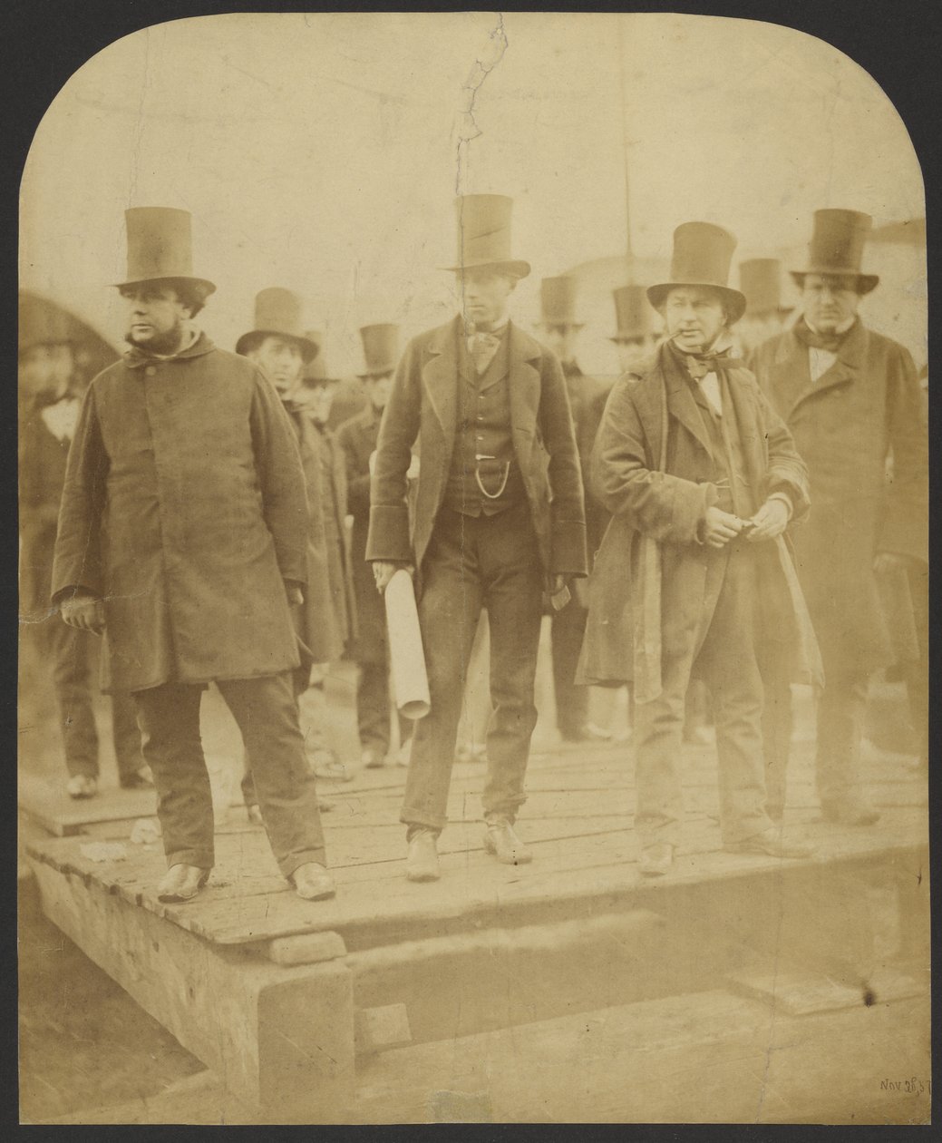 [Group portrait: J. Scott Russell, Henry Wakefield, Isambard Kingdom Brunel, Lord Derby] by Robert Howlett