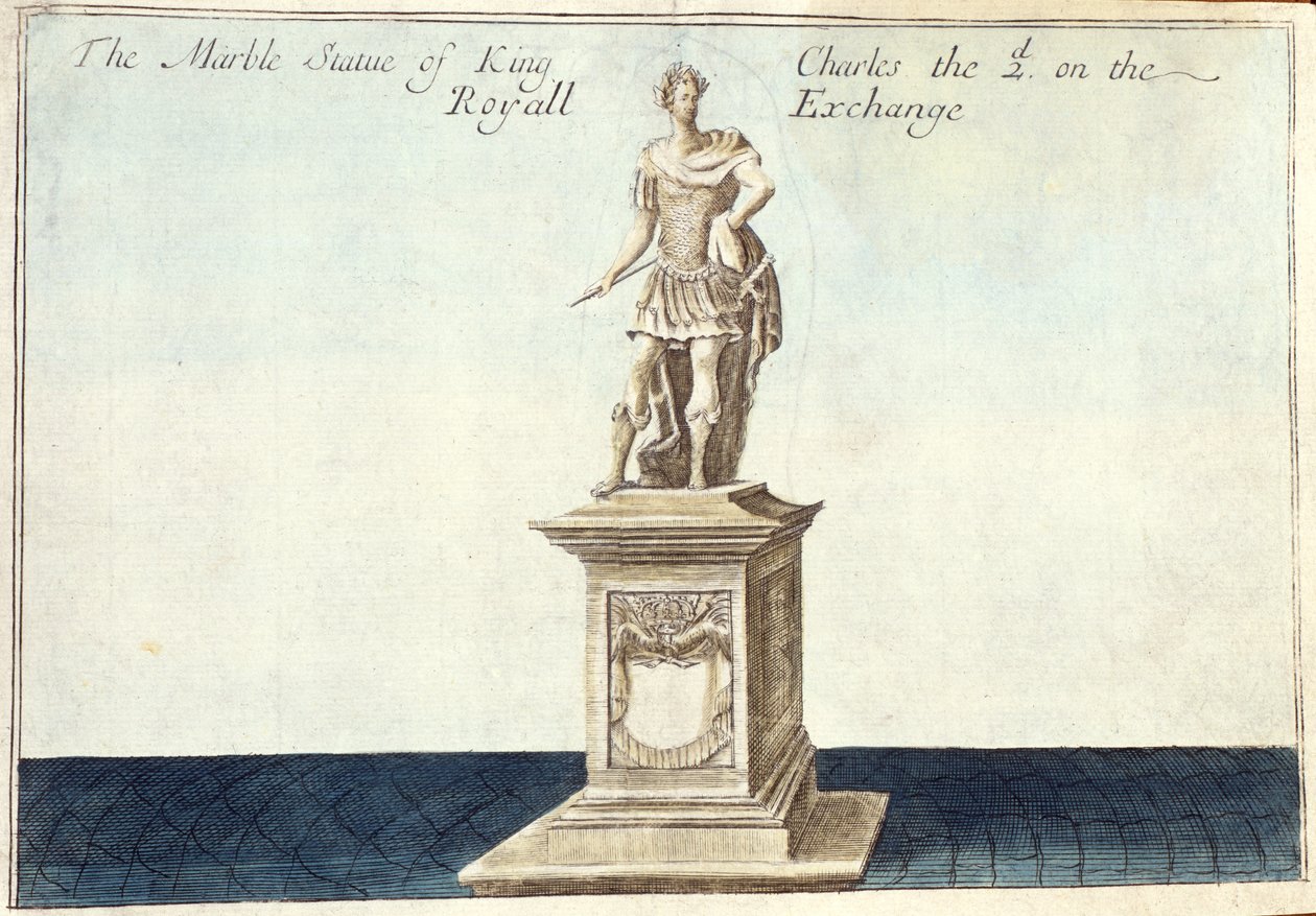 Marble Statue of King Charles II on the Royal Exchange, from 