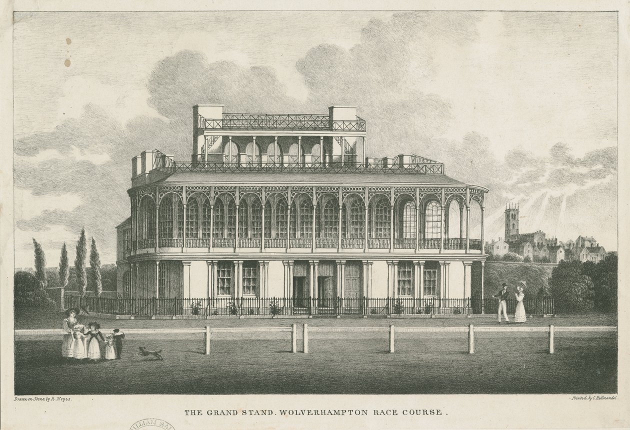 Wolverhampton - Grand Stand at Race Course: Lithograph, Mid 19th Century by Robert Noyes