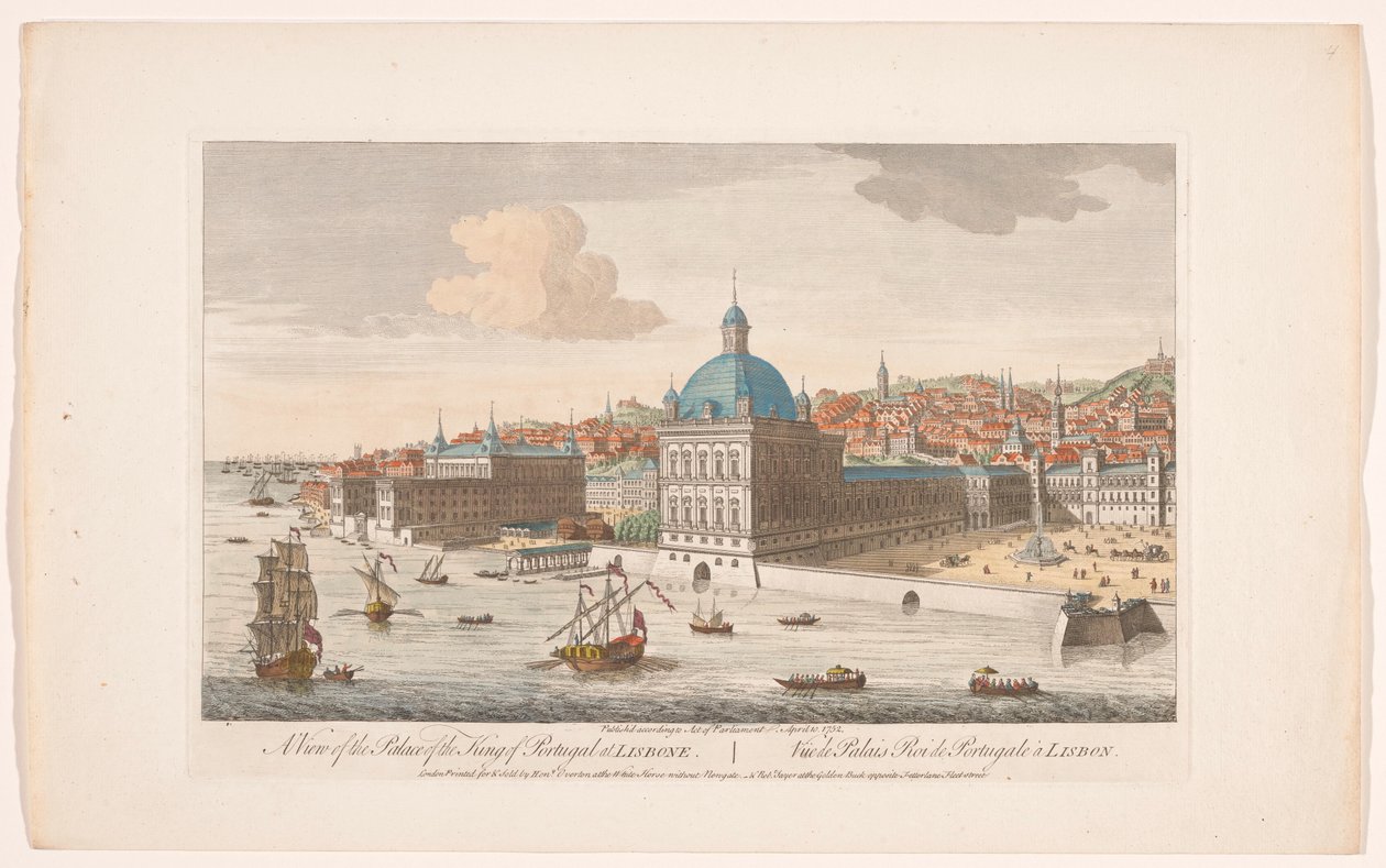 View of the Royal Palace in Lisbon (Madrid and Lisbon) by Robert Sayer