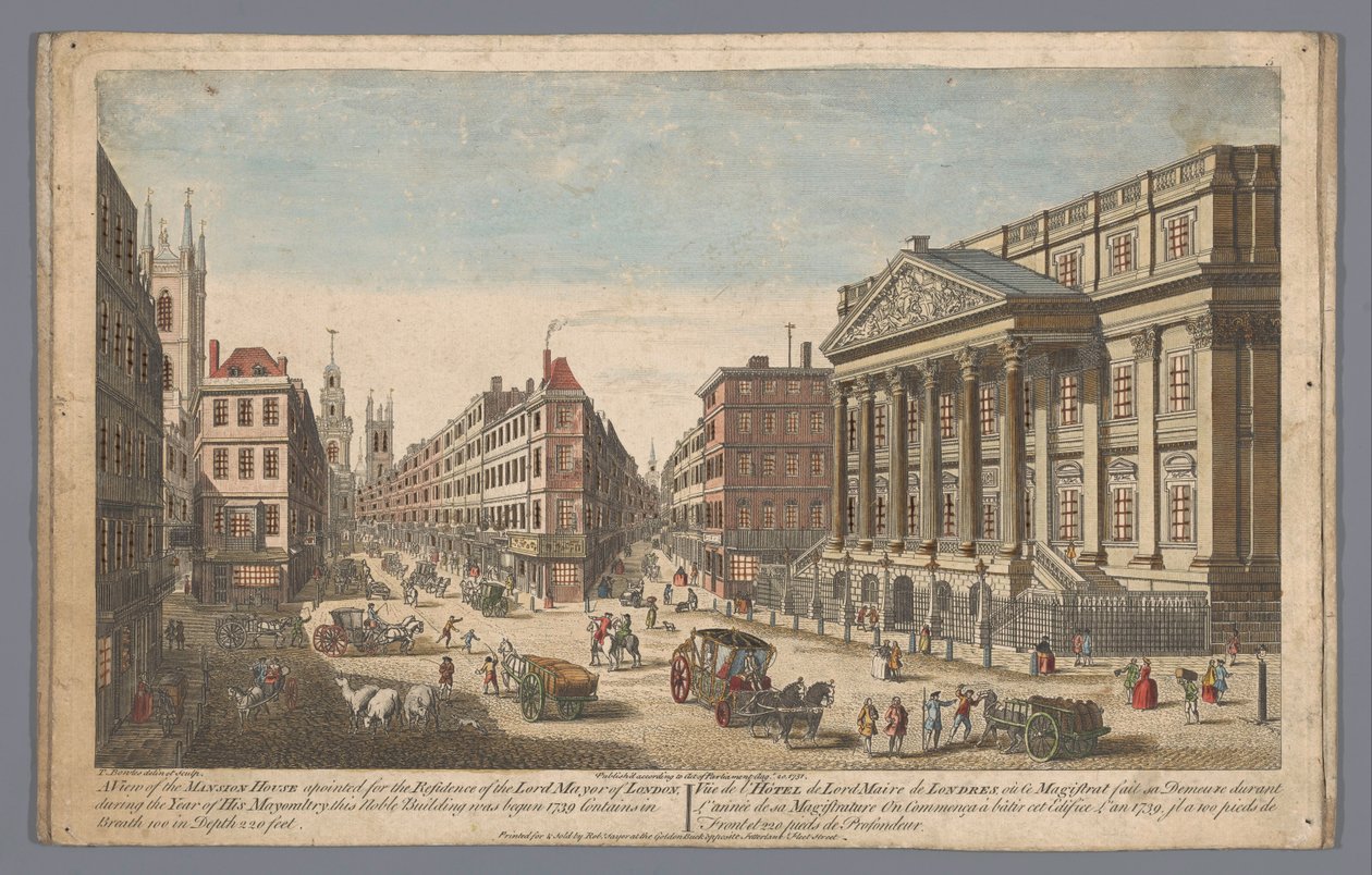 View of the Mansion House in London (London) by Robert Sayer