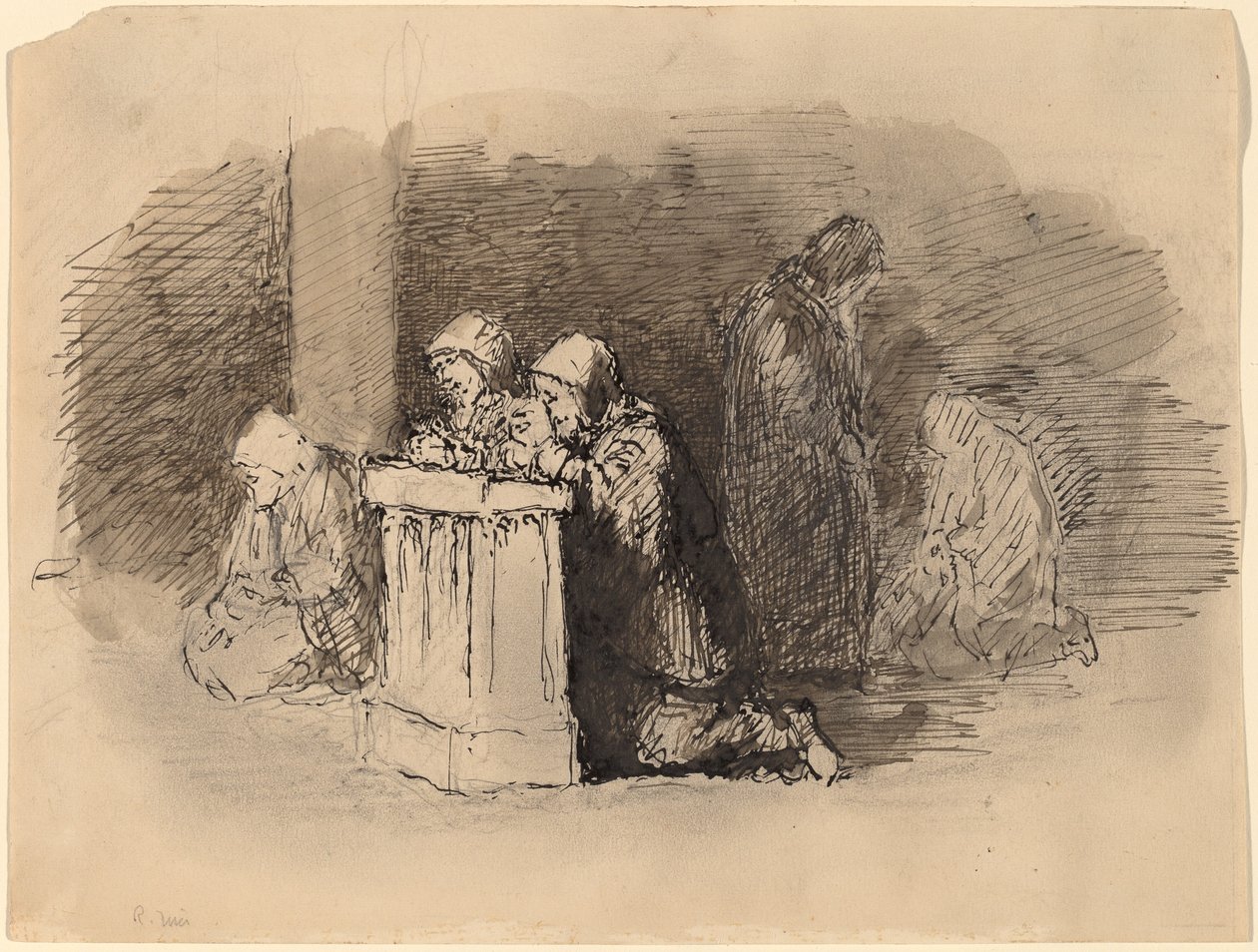 Praying Figures in a Church, Florence by Robert Walter Weir