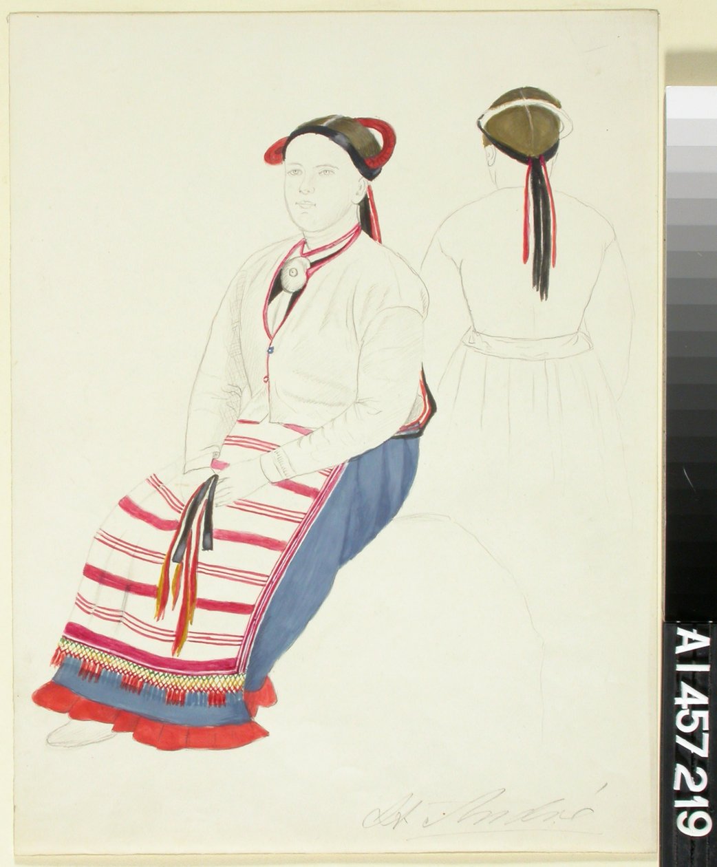 Seated Peasant Woman from St. Andre and Back Study of the Same Woman by Robert Wilhelm Ekman