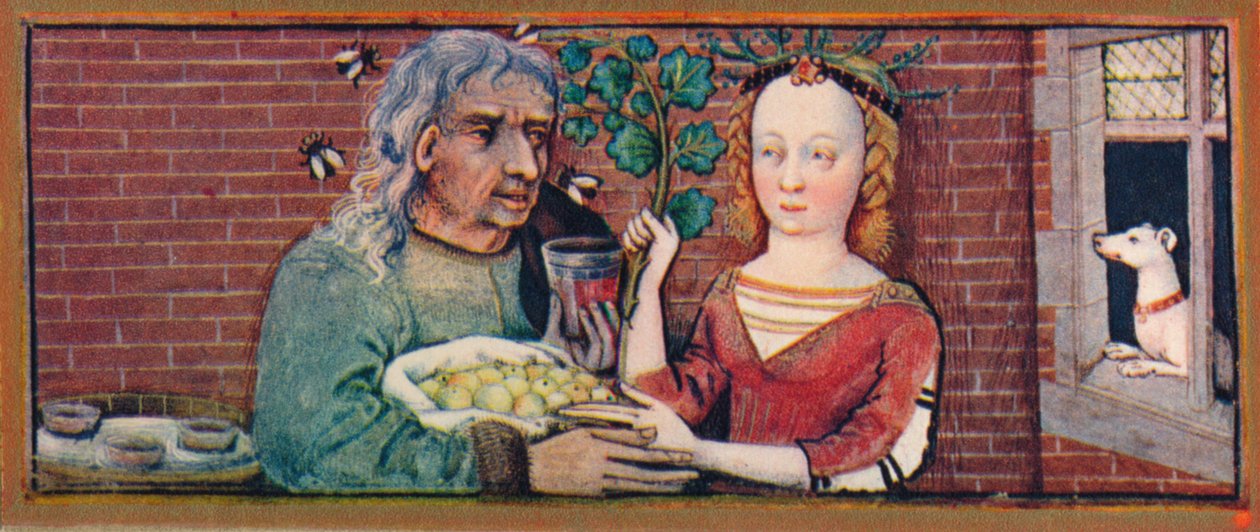 September - An Ill-Matched Couple, 15th Century by Robinet Testard