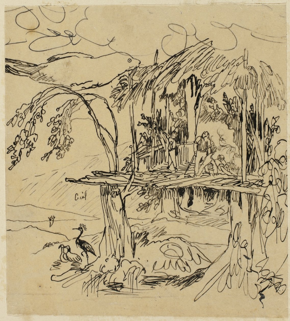 Etruscan Village by Rodolphe Bresdin
