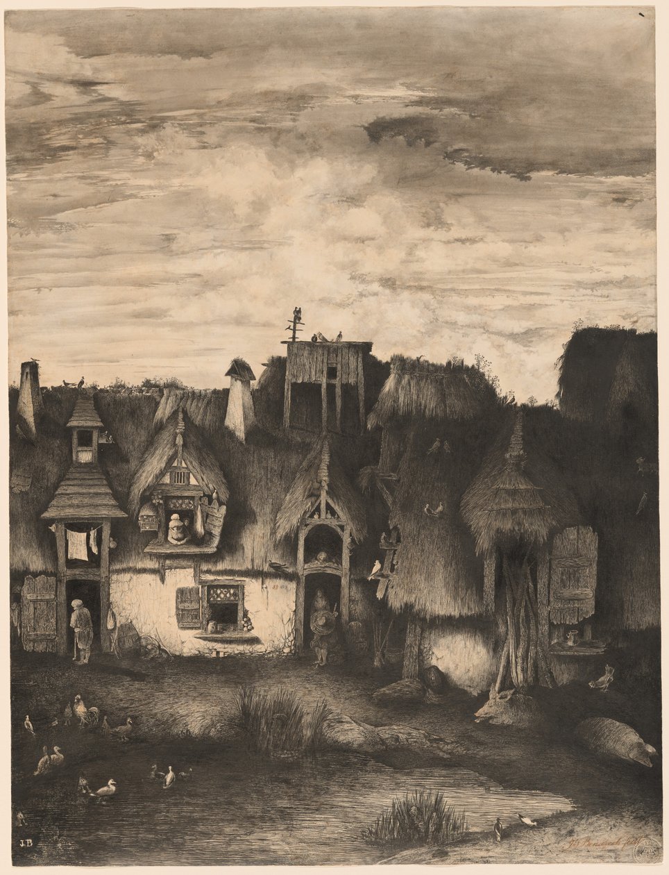 Fantasy Farmhouse by Rodolphe Bresdin