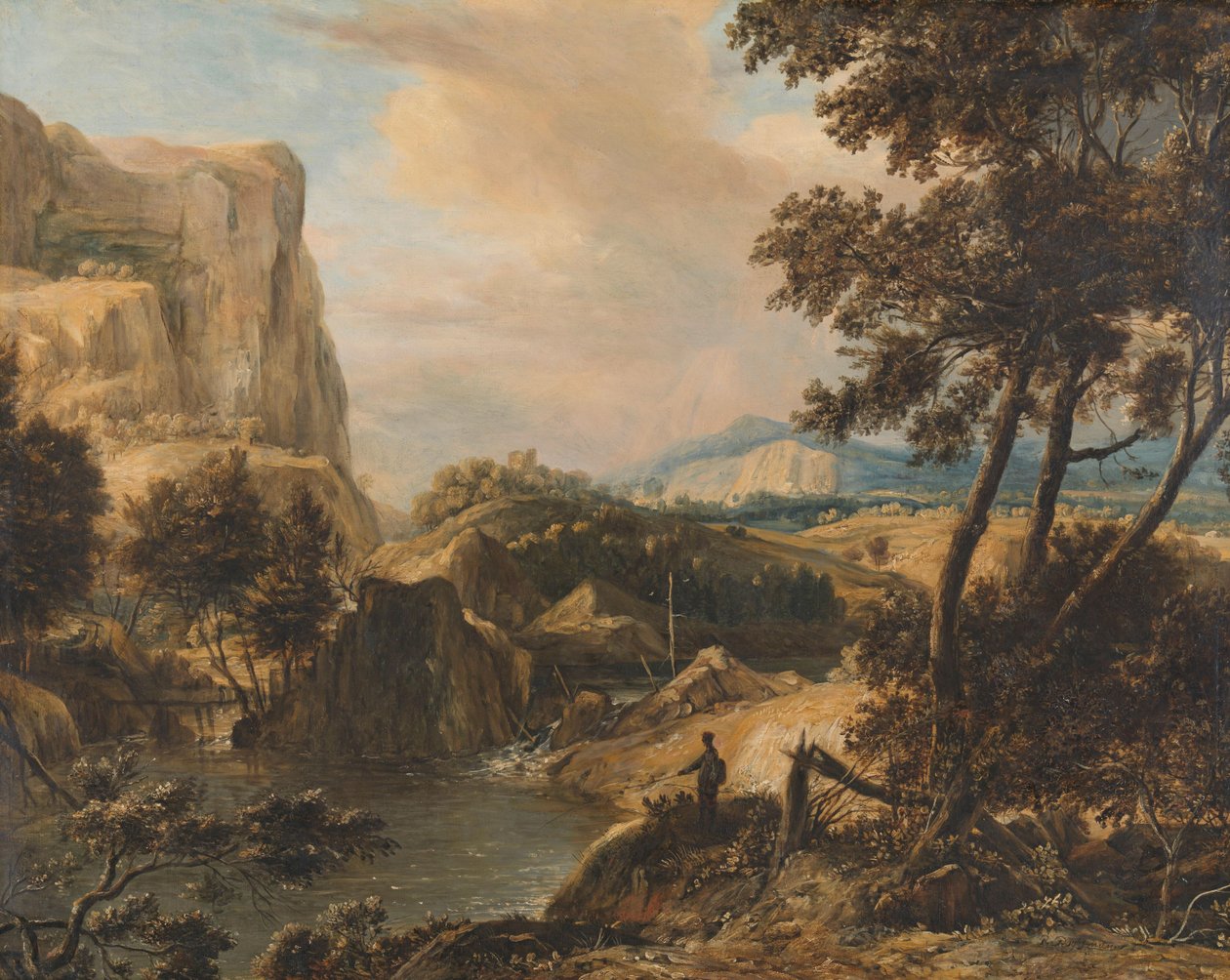 Mountainous Landscape with Fisherman by Roelandt Roghman