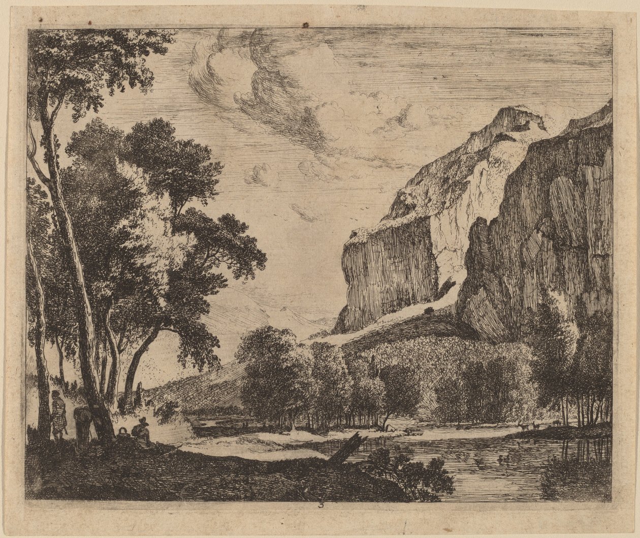Riverscape with Rocks on the Right: Plate 3 by Roelant Roghman and Melchior Küsel