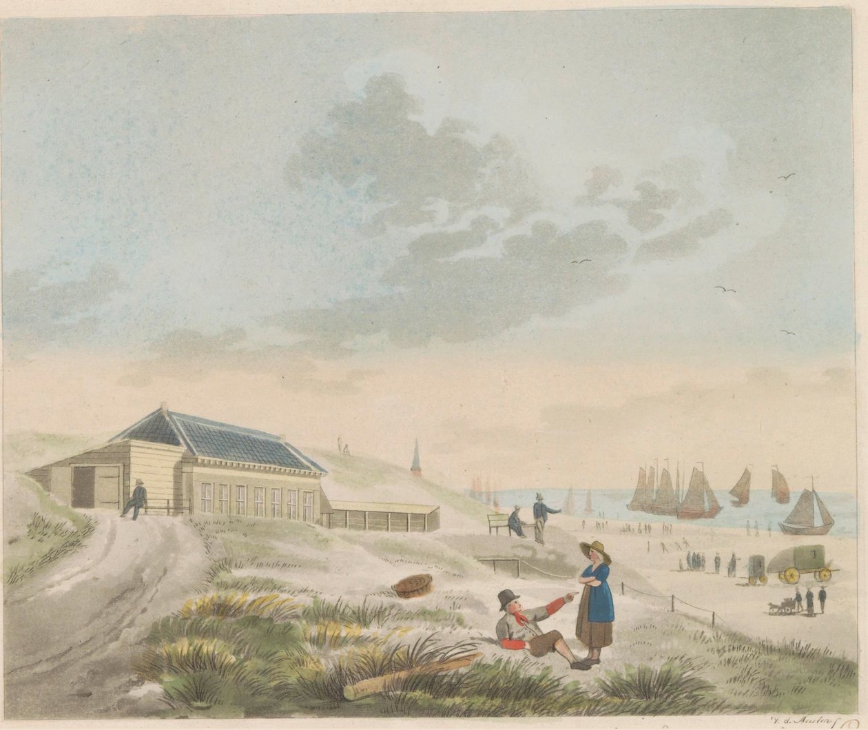 Beach at Scheveningen, ca. 1825 by Roelof van der Meulen
