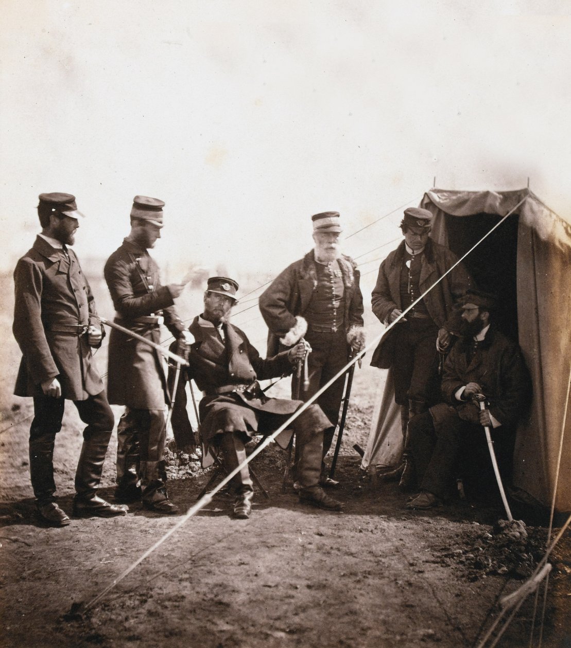 Brigadier General Philip Macpherson and Officers of the 4th Division, from an Album of 52 Photographs Associated with the Crimean War, 1855 by Roger Fenton