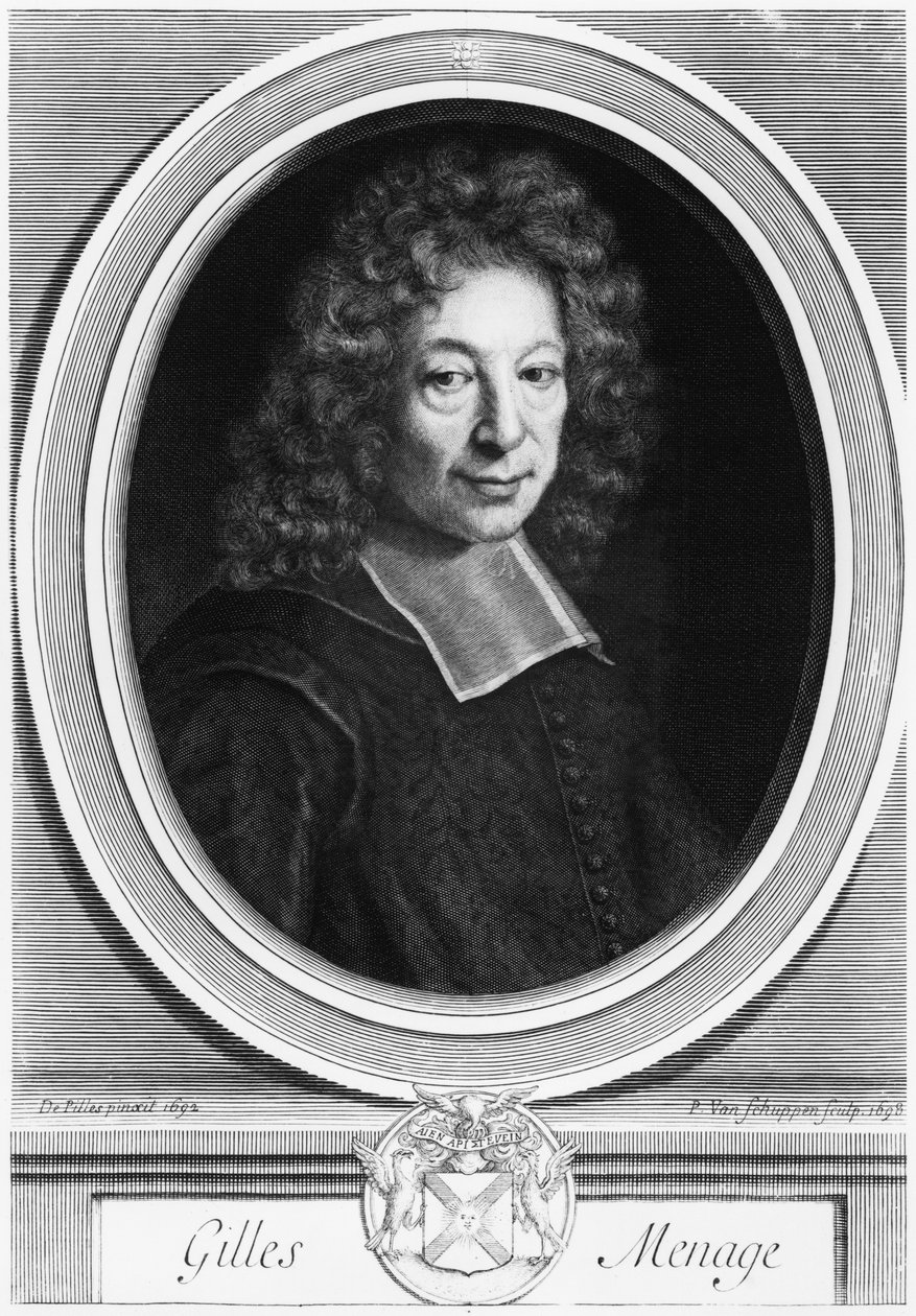 Gilles Menage, 1692, Engraved by Pierre Louis van Schuppen by Roger de Piles