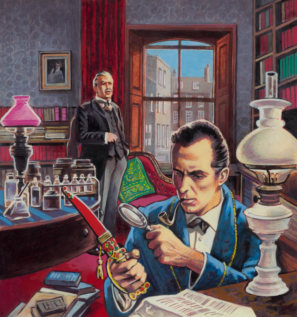 Sherlock Holmes in His Study by Roger (after) Payne