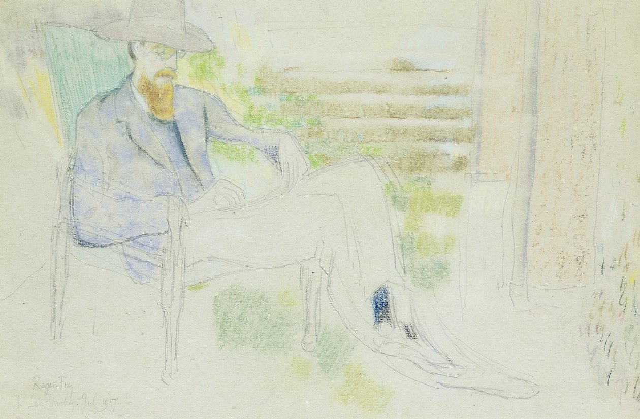 Lytton Strachey Writing in the Garden by Roger Eliot Fry