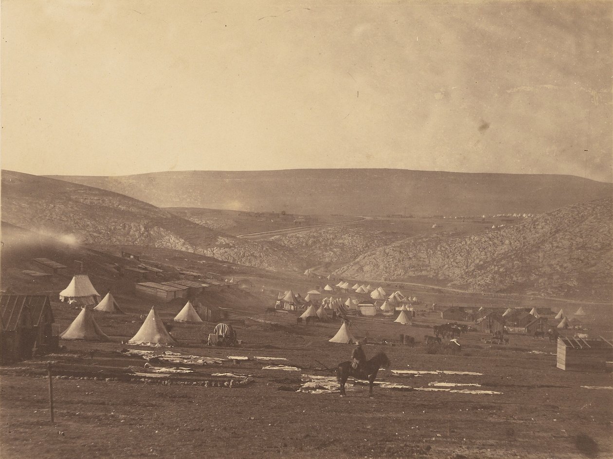 Cavalry Camp, Balaklava, Looking Towards the Plateau of Sebastopol by Roger Fenton