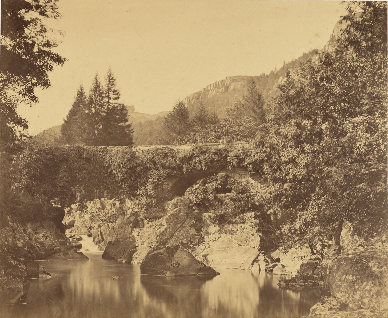Pool below Pont y Pari, Bettway Coed, Wales by Roger Fenton