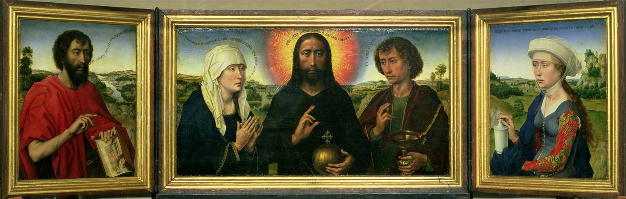 The Braque Family Triptych: (LtoR) St. John the Baptist, Christ the ...