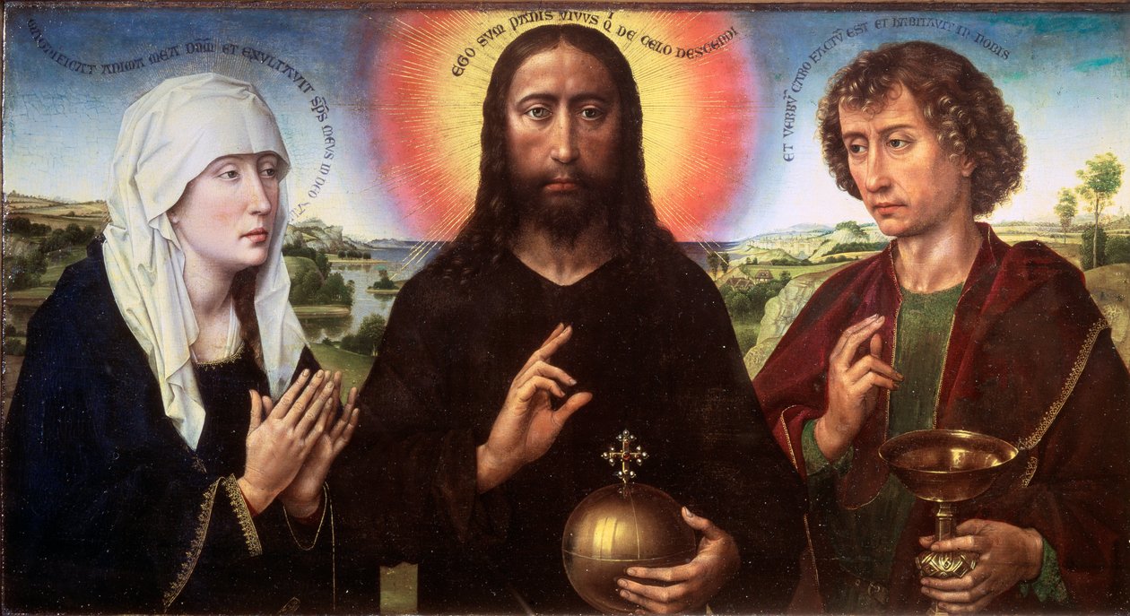 Christ Redeemer Between the Virgin and Saint John the Evangelist (The Triptych Braque) by Rogier van der Weyden