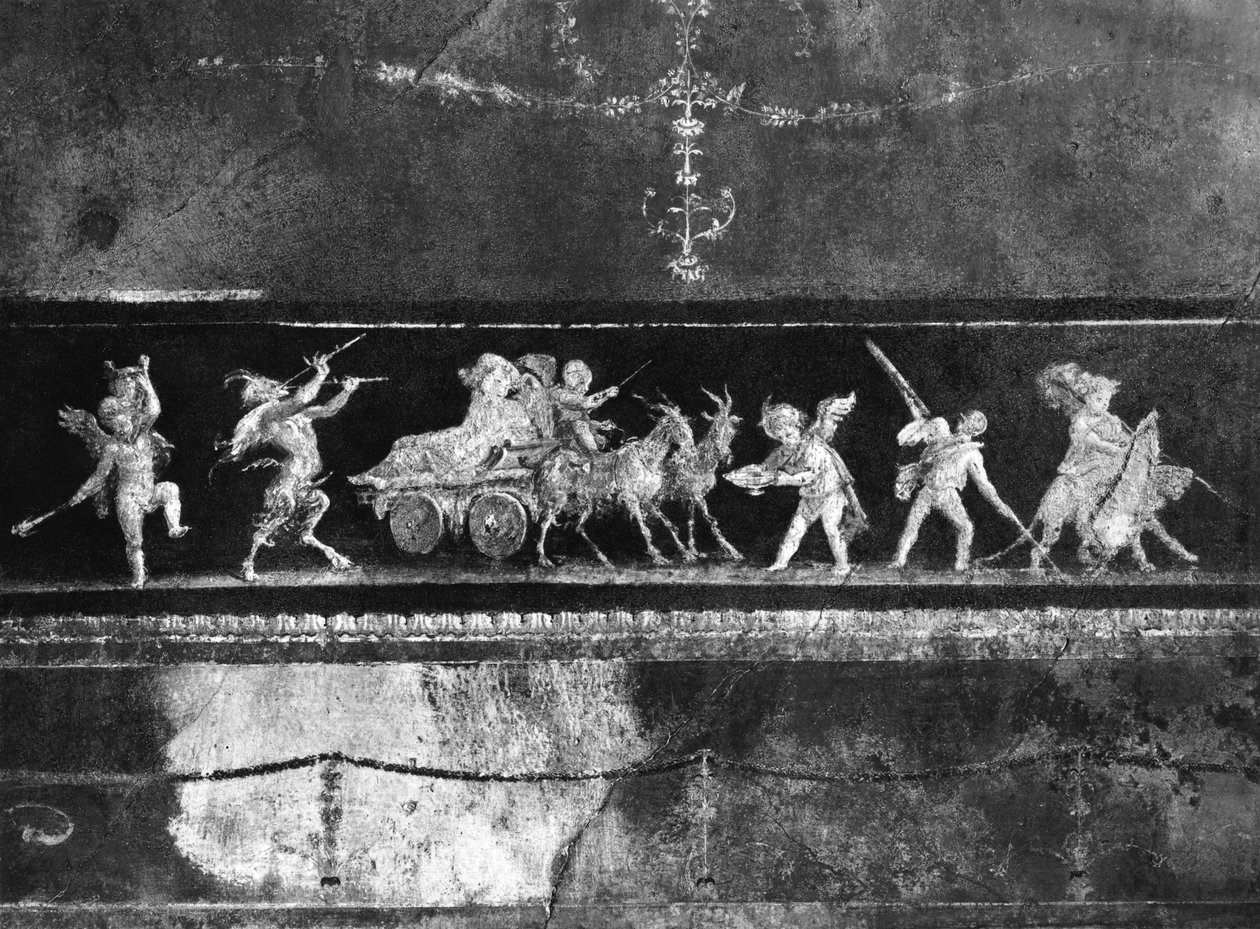 Bacchic Procession of Cherubs, Frieze from the Oecus of the Casa dei Vettii (House of the Vettii) c.50-79 AD by Roman